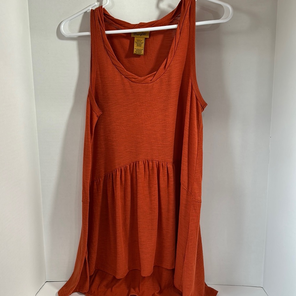 Wrangler rust colored sleeveless tunic top size small
